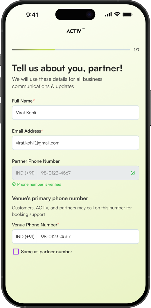 Partner app screenshot